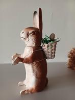 Oude Candycontainer papier maché, haas met mand, Ophalen of Verzenden