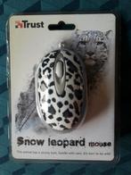 Nieuwe Trust usb muis, mooie sneeuwluipaard print, medium, Neuf, Souris, Enlèvement ou Envoi, Trust