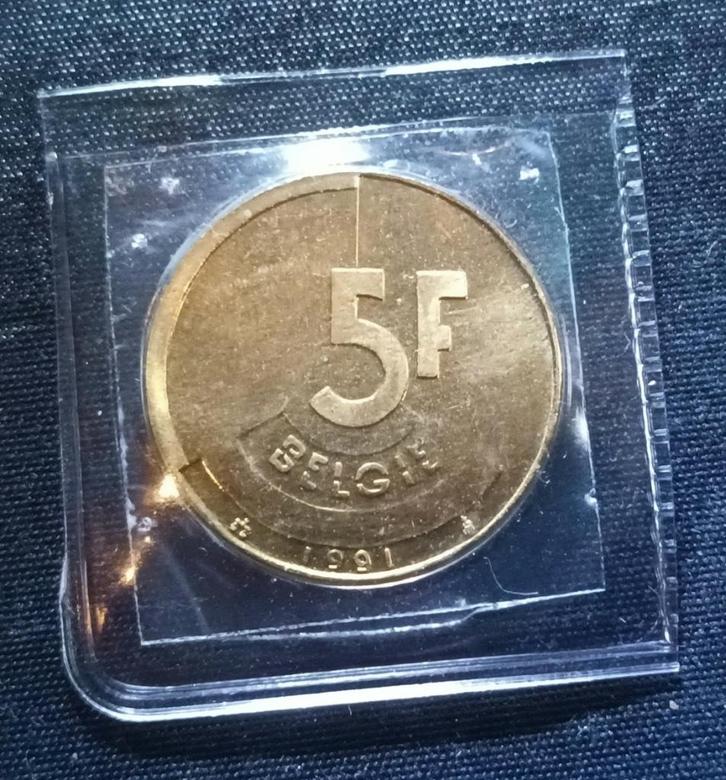 5 frank 1991 VL (UNC: uit set) - Boudewijn I, Postzegels en Munten, Munten | België, Losse munt, Verzenden