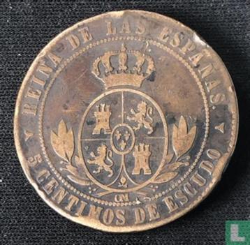 5 centimos d'escudo 1868 espagne