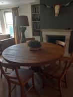 ronde tafel 1.50m oud reclaimed teak, Huis en Inrichting, Tafels | Eettafels, Ophalen, Robuuste oud teak teakhouten landelijke Hoffz Aura bolpoot