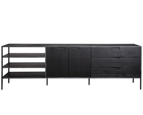 Eleonora dressoir zwart, Huis en Inrichting, Kasten | Dressoirs, Zo goed als nieuw, 200 cm of meer, 25 tot 50 cm, Met lade(s)