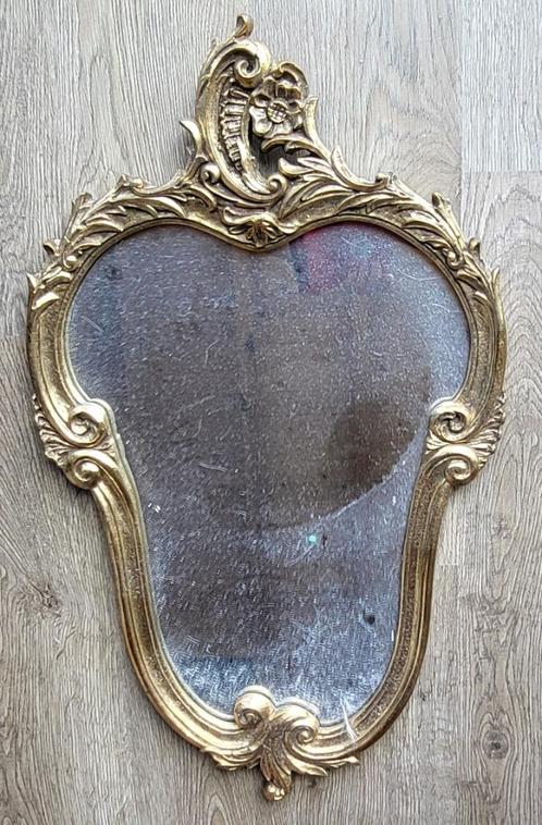 Antieke gouden spiegel, Antiek en Kunst, Antiek | Spiegels, Minder dan 50 cm, Minder dan 100 cm, Overige vormen, Ophalen