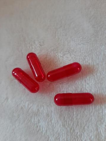 capsules transparant rood +/_ 500 stks