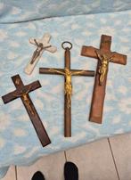 Grote Jezus kruisbeelden hout/koper en marmer voor  de muur, Ophalen of Verzenden, Zo goed als nieuw