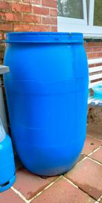 Twee regentonnen (blauw) , 250 liter, zonder deksel,, Avec robinet, Synthétique, Enlèvement, Utilisé