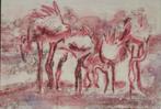 Marleen Gerlo (1954): Flamingo's, Antiek en Kunst, Kunst | Schilderijen | Klassiek, Ophalen of Verzenden