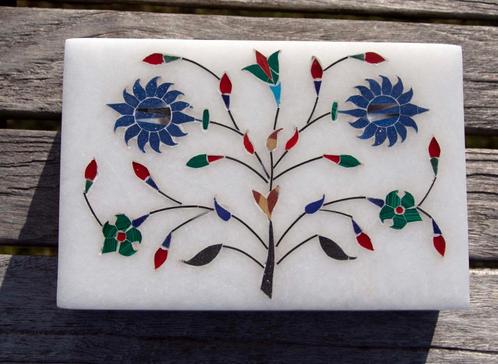 Marmere doosjes Pietra dura uit India , Agra, Antiek en Kunst, Curiosa en Brocante, Ophalen of Verzenden