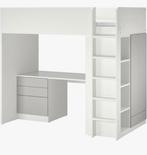 Hoogslaper ikea kinderen met bureau en kleerkast, Enlèvement, Comme neuf, Lit mezzanine