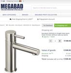 2 Herzbach DESIGN IX Eéngats Wastafelmengkranen, Ophalen, Nieuw, Inox, Wastafel