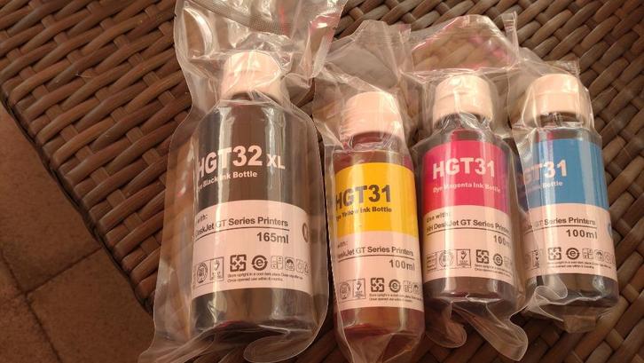 Lot de 5 kits de 4 flacons d'encre pour imprimante 4 coul, Computers en Software, Printerbenodigdheden, Nieuw, Overige typen, Ophalen