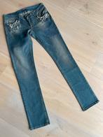 Donkerblauwe jeans met parels, Blauw, W28 - W29 (confectie 36), Zo goed als nieuw, Verzenden