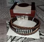 bracelet en cuir brun neuve 21.5cm, Handtassen en Accessoires, Armbanden, Nieuw, Leer, Ophalen of Verzenden, Bruin