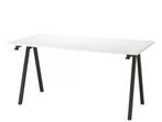 Bureautafel wit met donkergrijze poten - IKEA TROTTEN 160x80, Huis en Inrichting, Ophalen, Zo goed als nieuw, Bureau