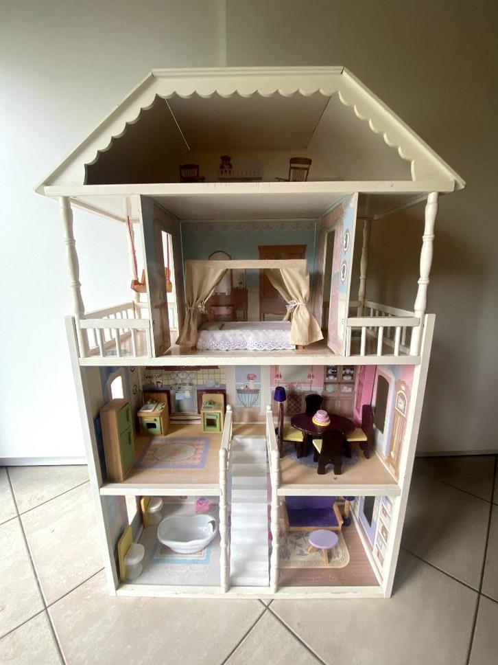 Kidkraft houten poppenhuis, Kinderen en Baby's, Speelgoed | Poppenhuizen, Gebruikt, Poppenhuis, Ophalen
