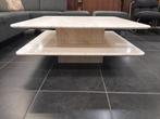 TABLE BASSE DOUBLE NIVEAU EN TRAVERTIN VINTAGE DOUBLE NIVEAU, 50 à 100 cm, Vintage mid century retro design, Rectangulaire, Autres matériaux
