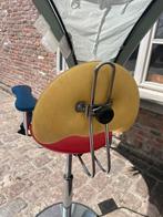 Retro kappersstoel, Ophalen, Gebruikt, Blauw, Eén