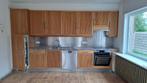 keuken 4m lang met oven vaatwas frigo en vuur en spoelbak, Ophalen, Gebruikt, Bruin, Enkelwandige keuken
