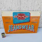 GEËMAILLEERD PLAAT PEPE JEANSWEAR  COPYRIGHT UK 1991 ORIGINE, Ophalen of Verzenden, Gebruikt, Reclamebord