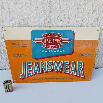 GEËMAILLEERD PLAAT PEPE JEANSWEAR  COPYRIGHT UK 1991 ORIGINE beschikbaar voor biedingen