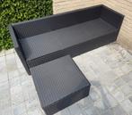 Tuinbank met tafeltje/voetenbank, Tuin en Terras, Ophalen, Zo goed als nieuw
