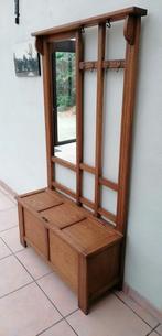 Kapstok met spiegel in eik met opbergbak, Huis en Inrichting, Ophalen, Gebruikt