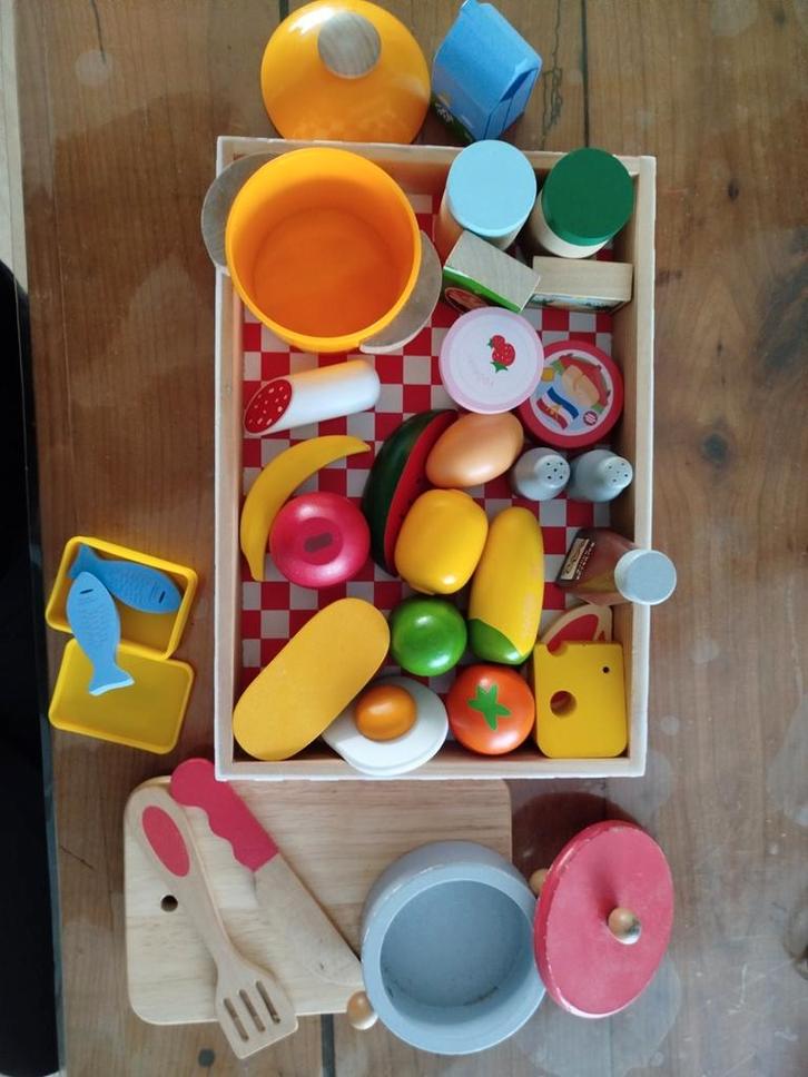 Ensemble de produits en bois pour kitchenette, Kinderen en Baby's, Speelgoed | Speelkeukens, Zo goed als nieuw, Hout, Ophalen of Verzenden