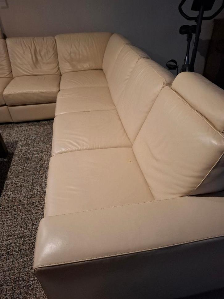 Hoekzetel, Huis en Inrichting, Zetels | Complete zithoeken, Gebruikt, Leer, Ophalen