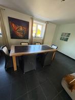 eettafel met stoelen, Ophalen, Gebruikt, Eikenhout, 200 cm of meer