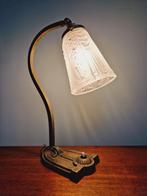 Lampe Art Déco en bronze, bobèche signée Frères Muller, Antiquités & Art, Antiquités | Éclairage, Enlèvement ou Envoi
