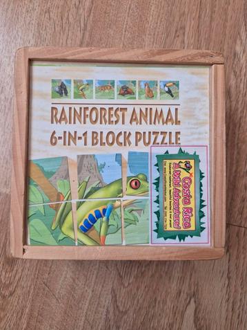 6-in-1 dieren jungle puzzel Rainforest animal block puzzle beschikbaar voor biedingen