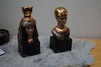 Marco giner, twee kleine bustes,porcelein met 24K belegt.., Antiquités & Art, Antiquités | Céramique & Poterie, Enlèvement