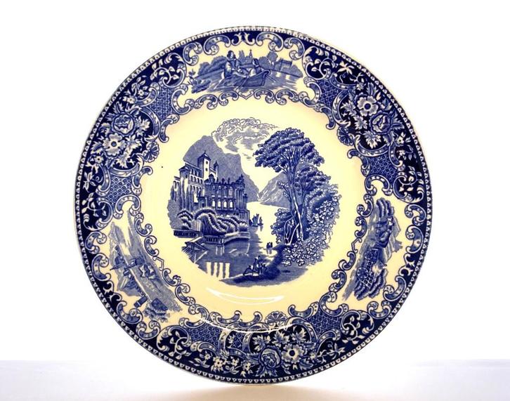 2 oude borden CASTILLO Maastricht Petrus Regout &Cie blauw, Antiek en Kunst, Antiek | Wandborden en Tegels, Ophalen of Verzenden