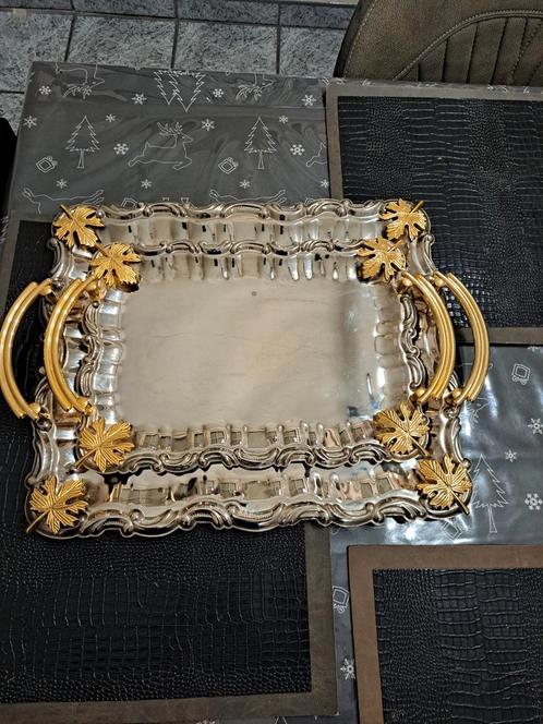 Verzilverde dienbladen set van 2, Huis en Inrichting, Woonaccessoires | Dienbladen, Zo goed als nieuw, Ophalen of Verzenden