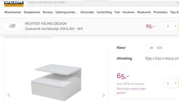 Hip en Trendy : 2 nieuwe zwevende nachttafels aan 50% beschikbaar voor biedingen