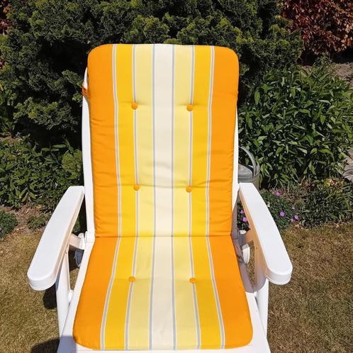 4 zitkussens voor tuinstoelen, Tuin en Terras, Tuinstoelen, Gebruikt, Ophalen