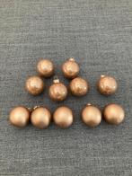 11 kerstballen in bronskleur in glas 50 mm (5 matte en 6 bli, Diversen, Ophalen of Verzenden, Zo goed als nieuw