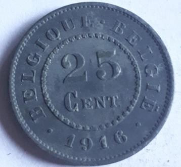 BELGIQUE : 25 CENTIMES 1916, Y COMPRIS LE KM 82 XF/UNC, Envoi, Autre, Monnaie en vrac