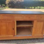Teak kast met schuifdeur en lades L 2.30 D 55 H 94, Huis en Inrichting, Kasten | Dressoirs, Ophalen, Gebruikt, Teakhout, 200 cm of meer