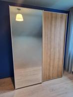 Kledingkast in MDF met beukenmotief – 220x168x66 cm, Huis en Inrichting, Kasten | Kleerkasten, Ophalen, Gebruikt, 200 cm of meer
