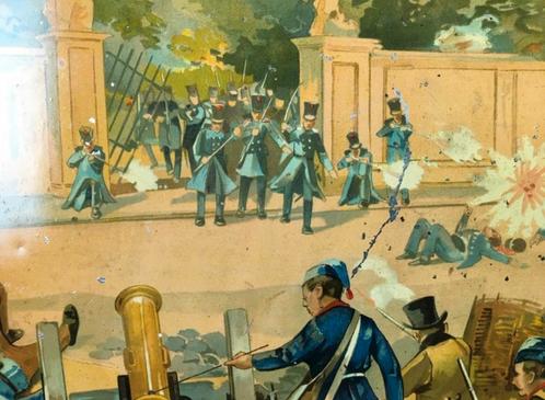 1905 , 75 jaar onafhankelijkheid België , plateau, Verzamelen, Militaria | Algemeen, Landmacht, Overige typen, Ophalen of Verzenden