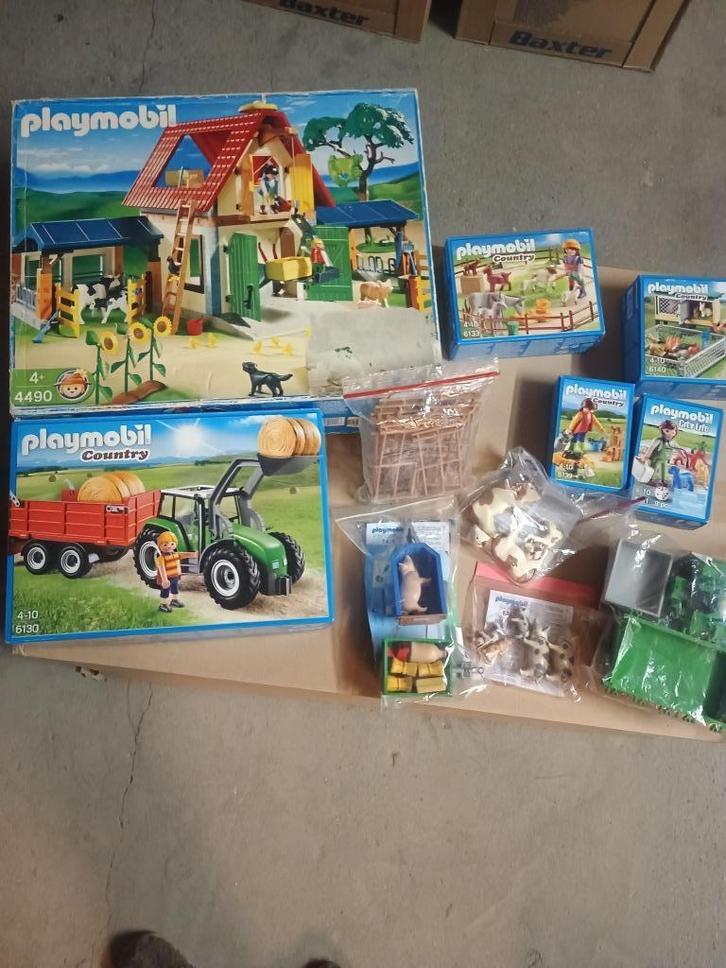Playmobil sets 'boerderij, boerderijdieren en tractors', Kinderen en Baby's, Speelgoed | Playmobil, Gebruikt, Complete set, Ophalen of Verzenden