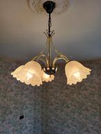 Vintage lamp witte bloemen - 5 armen, Ophalen, Gebruikt
