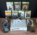 Xbox 360 blanche + manette +disque dur 120Gb +9 jeux, Ophalen, Met games, Met 2 controllers, Zo goed als nieuw