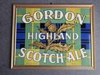 Belle ancienne publicité en carton Gordon Highland Scotch Al, Collections, Marques de bière, Panneau, Plaque ou Plaquette publicitaire