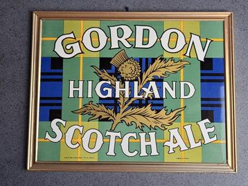Belle ancienne publicité en carton Gordon Highland Scotch Al