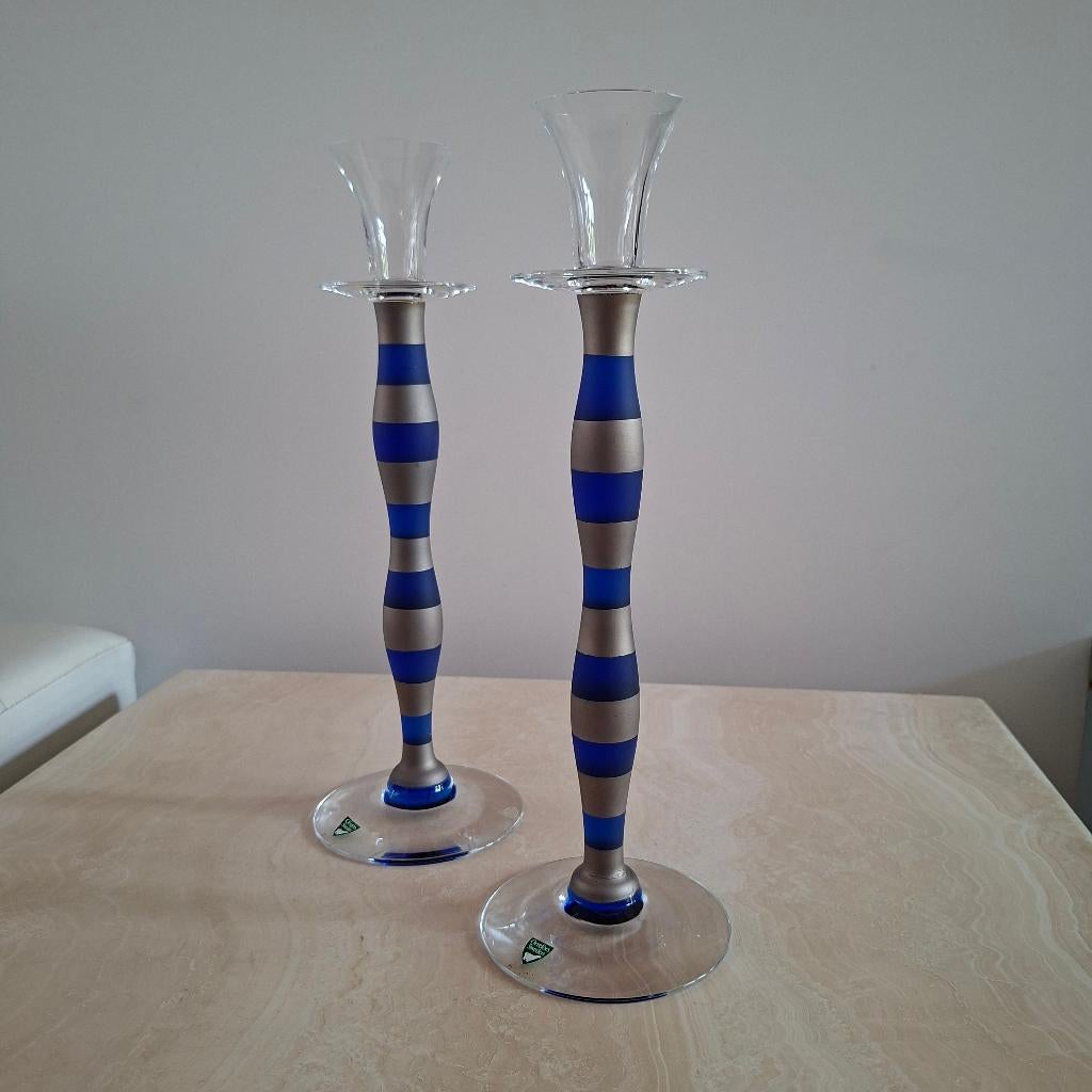 2 Celeste Anne Nilsson kandelaars voor Orefors Sweden, Ophalen