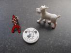 Pin Hergé Raket naar de maan + Bobbie kunststof uit 1973 =3€, Comme neuf, Tintin, Statue ou Figurine, Enlèvement ou Envoi