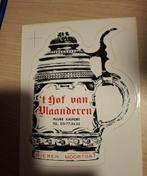 F: sticker 't Hof van Vlaanderen Puurs bier Moortgat bierpul, Verzamelen, Ophalen of Verzenden, Zo goed als nieuw, Bedrijf of Vereniging