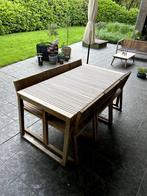 Houten tuinset, Tuin en Terras, Tuinsets en Loungesets, Tuinset, Eettafel, 6 zitplaatsen, Gebruikt